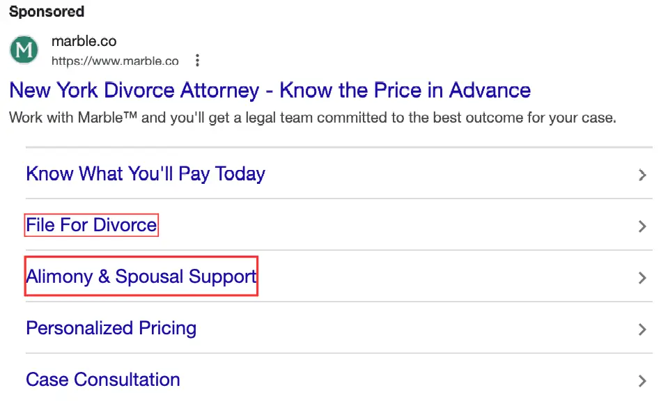 Search Ad for a Divorce Attorney