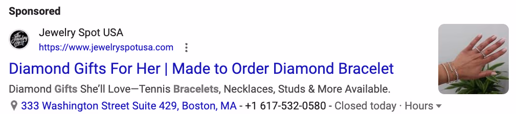 Diamond Gifts for Her Ad