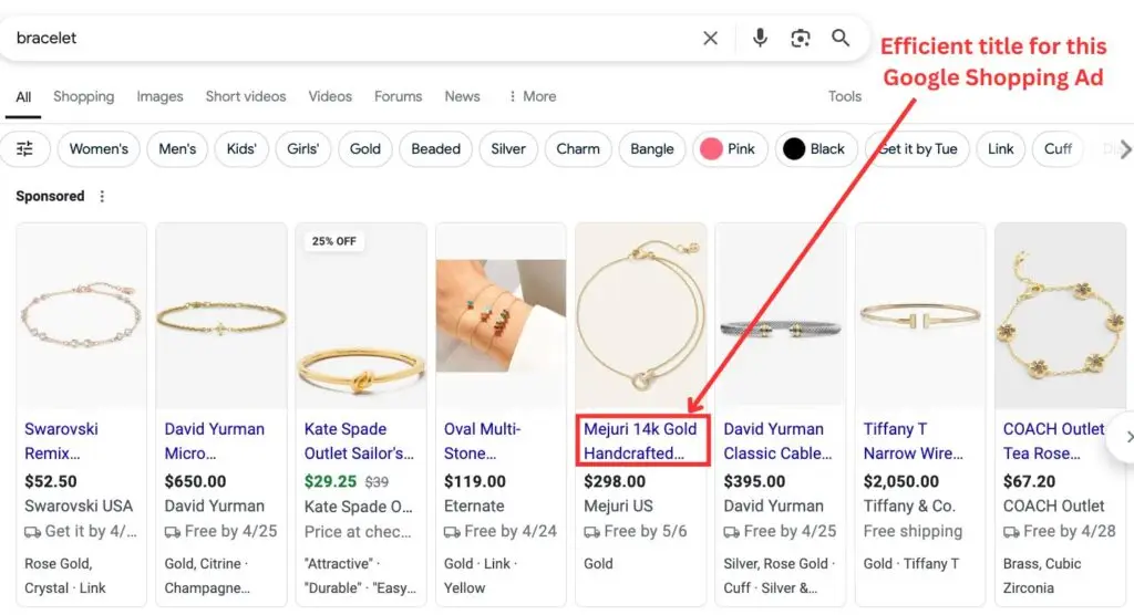 Efficient title for this Google Shopping Ad