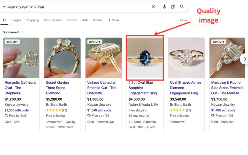 Quality image for Google Shopping Ad