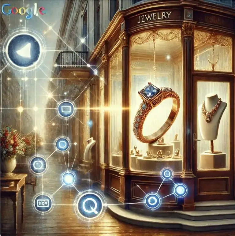 Jewelry business and google oil painted