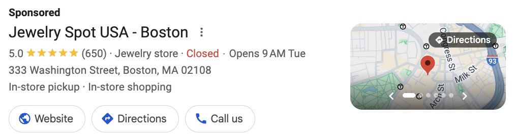 Local Service Ad for Jewelry