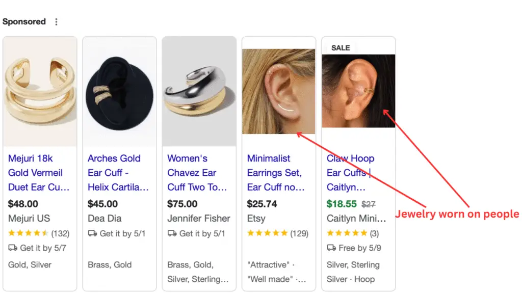 Jewelry worn on real people