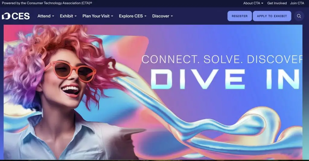 Landing page promoting an event